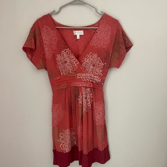 Moulinette Soeurs Red and Pink Floral Silk Mini Dress Size 0 - Picture 1 of 9
